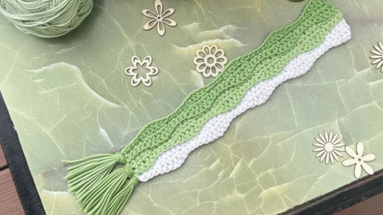 Ripples Crochet Bookmark