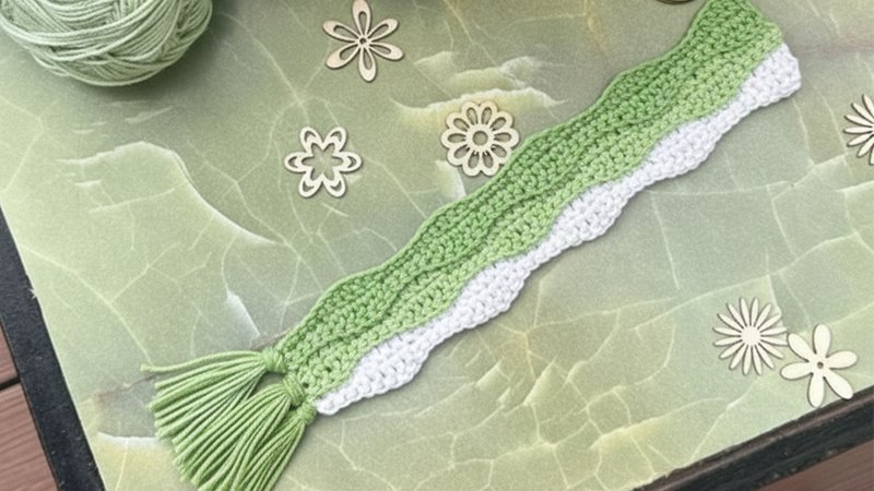 Ripples Crochet Bookmark