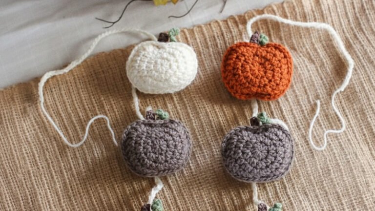 Rustic Crochet Pumpkin Garland