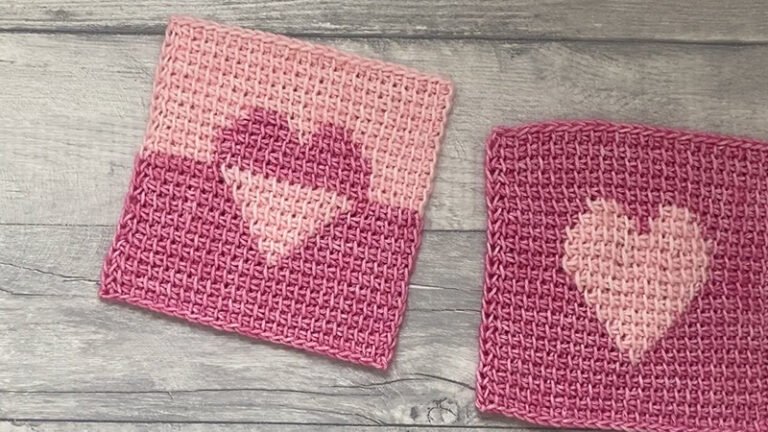 Tunisian Heart Coaster