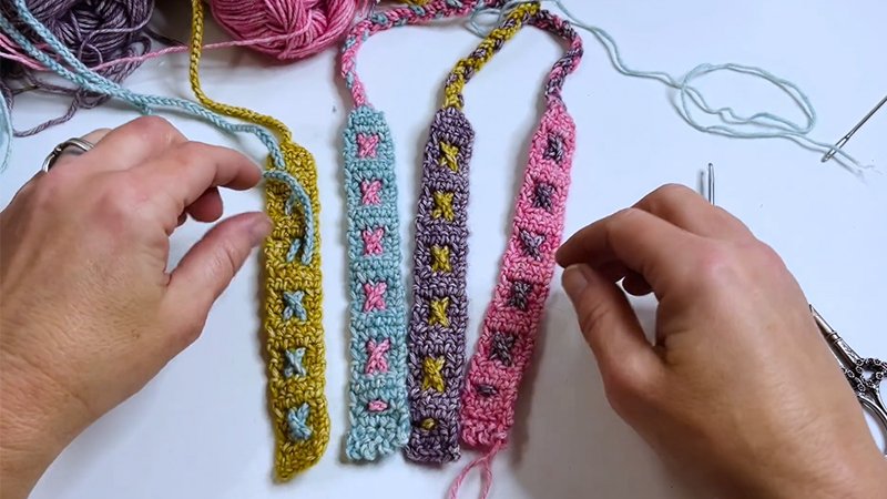 X Marks The Spot Crochet Bookmark
