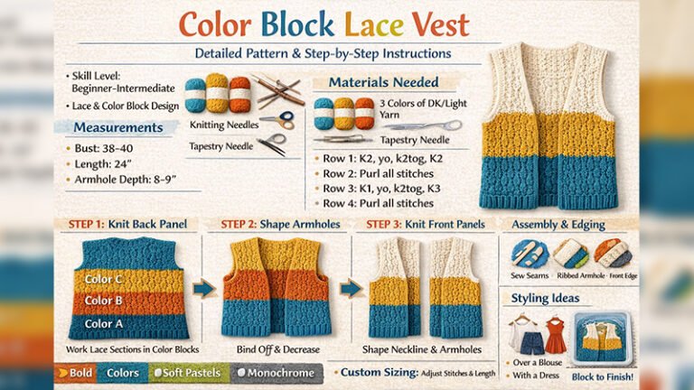 Color Block Lace Vest