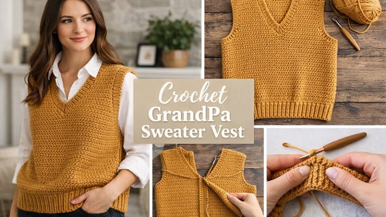 Crochet GrandPa Sweater Vest Pattern