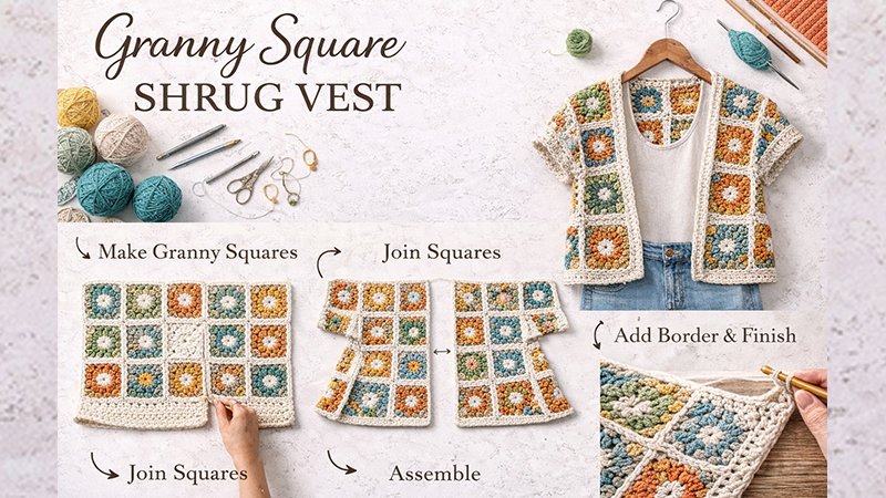 Granny Square Shrug Vest