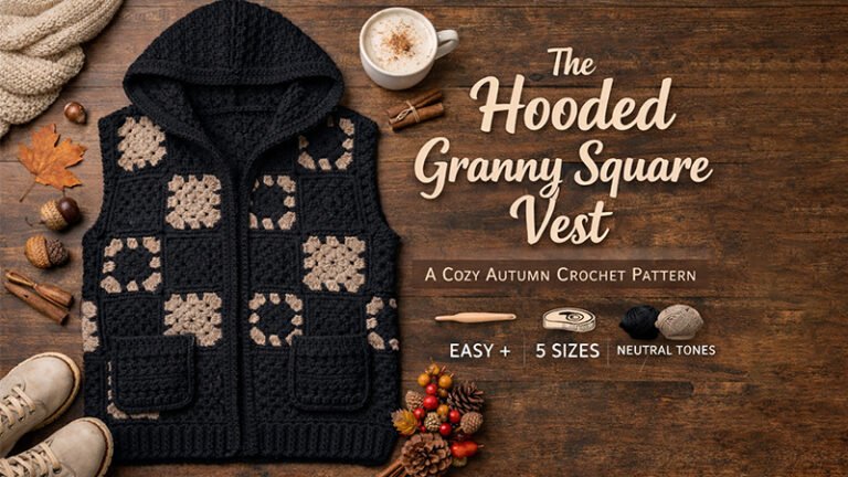 Hooded Granny Square Vest Crochet Pattern