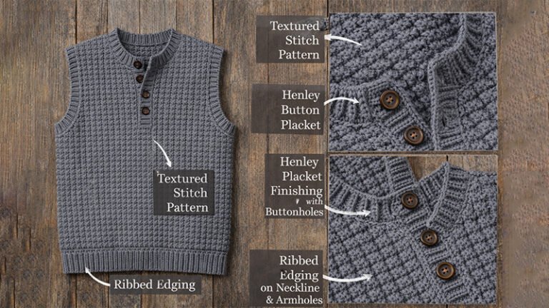 Men’s Textured Henley Vest