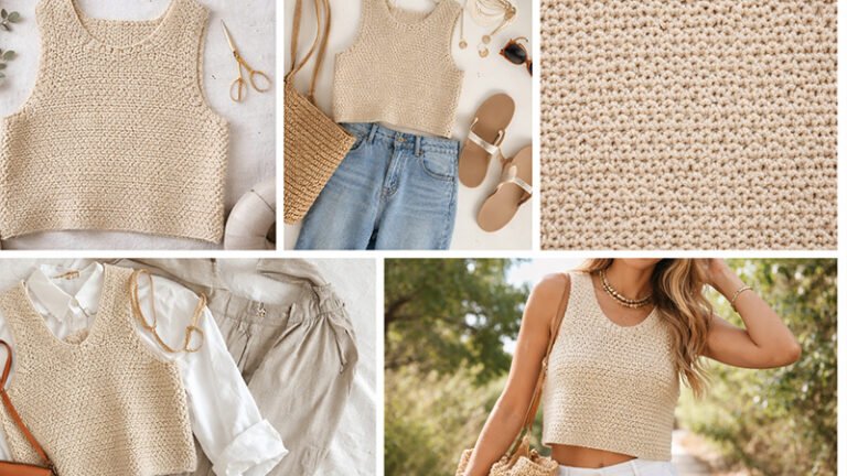 Moss Stitch Crop Vest