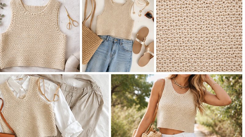 Moss Stitch Crop Vest
