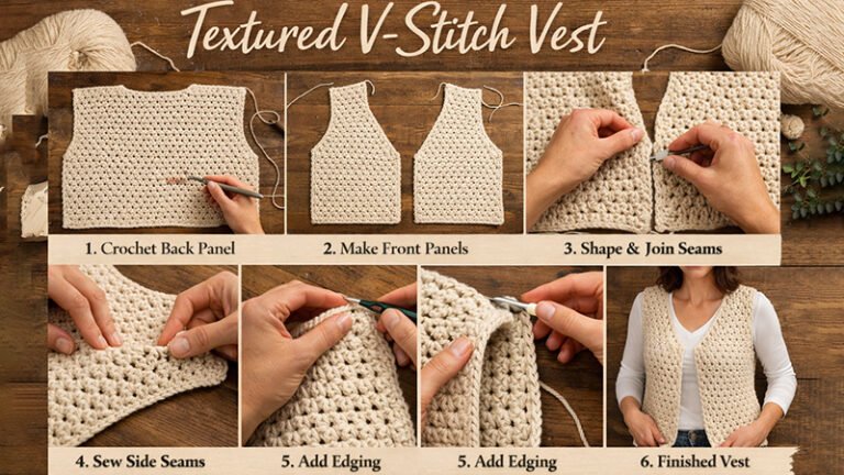 Textured V-Stitch Vest