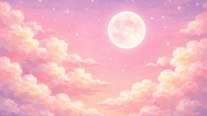 Pink Sky and Moon