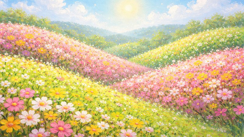 Colorful Flowery Hills