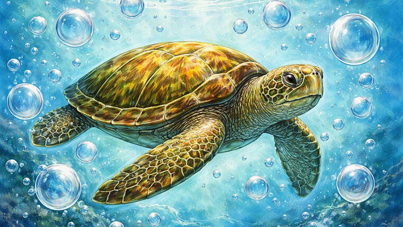 Bubbling Sea Turtle