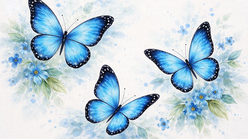 Delicate Blue Butterflies