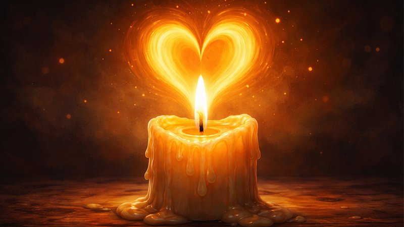 Heart Flame Candle