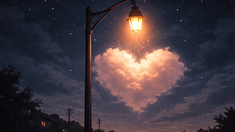 Heart-Cloud Street Light