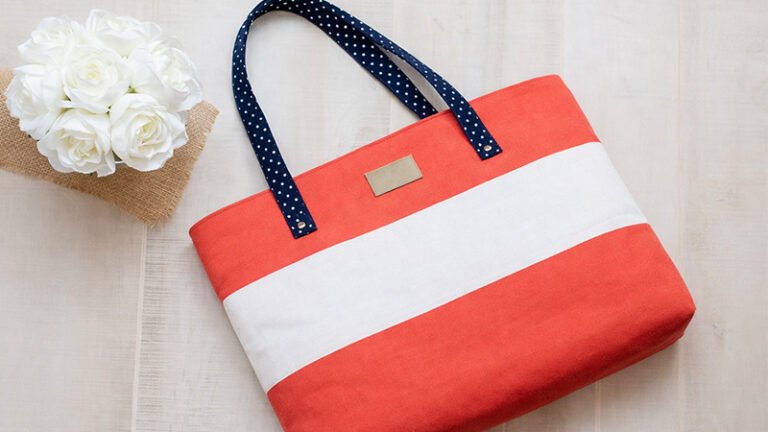 Color Blocked Tote Bag