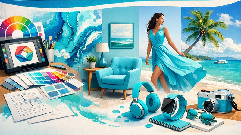Cyan in Action: Design, Art, and Everyday Applications