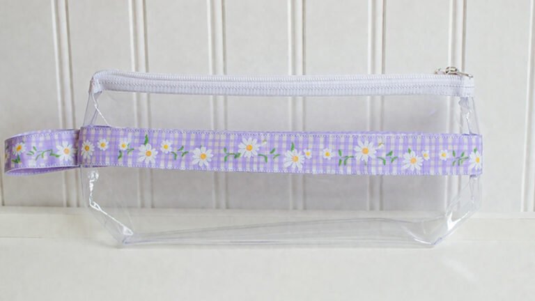 Vinyl Zipper Pouches with Ribbon
