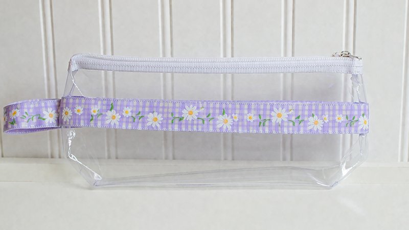 Vinyl Zipper Pouches with Ribbon