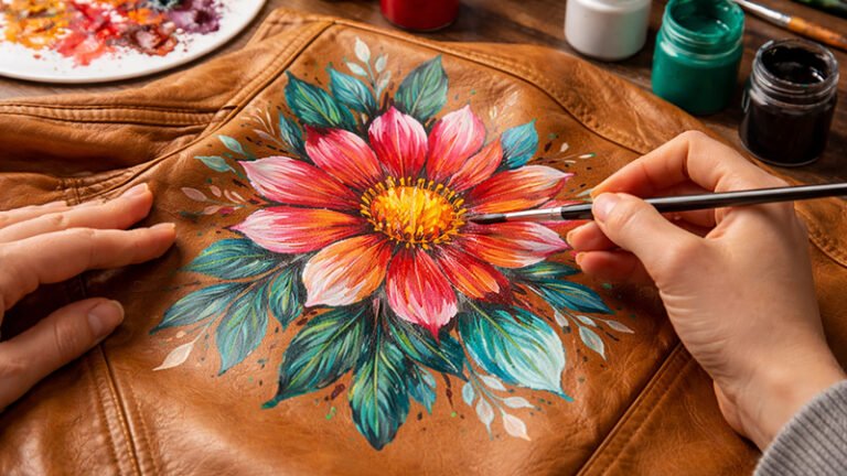Acrylic Paint on Leather