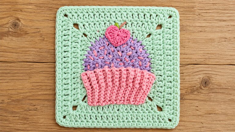 Crochet Cupcake Granny Square