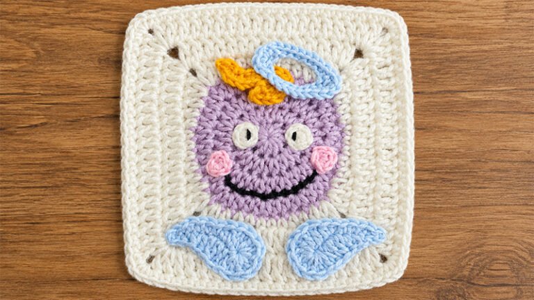 Crochet Cupid or Angel Granny Square