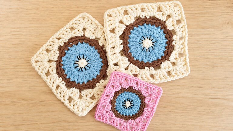 Crochet Kiwi Fruit Granny Square