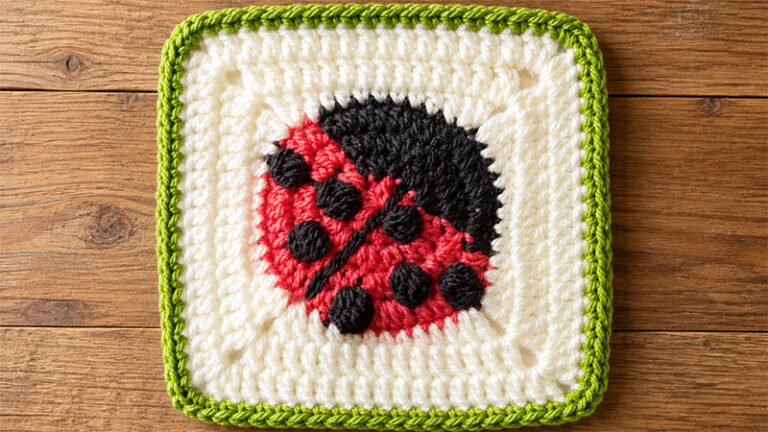 Crochet Ladybug Granny Square