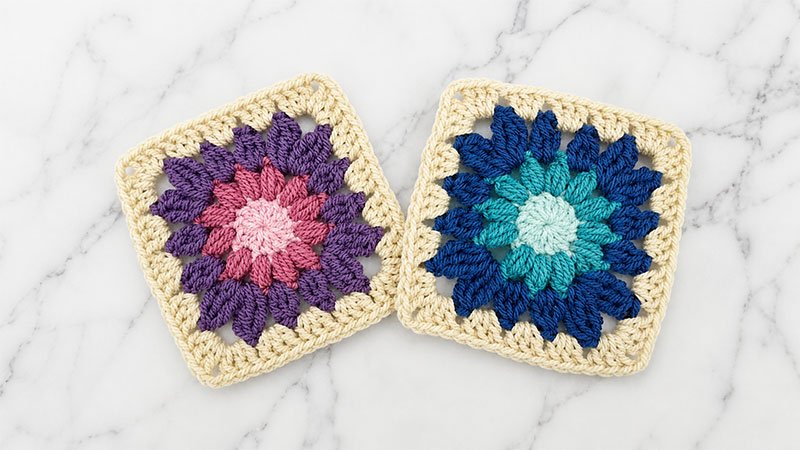 Crochet Mini Gerbera Flower Square