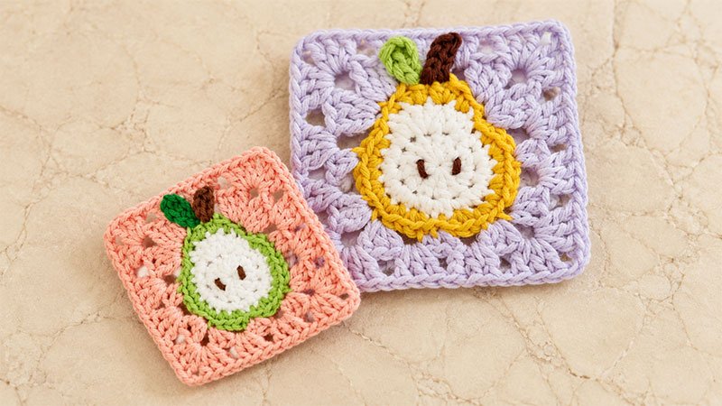 Crochet Pear Granny Square