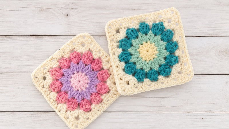 Crochet Pop Petals Flower Square
