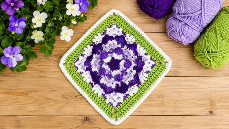 Crochet Popping Flower Square