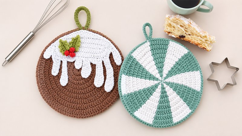 Crochet Christmas Pudding Potholder