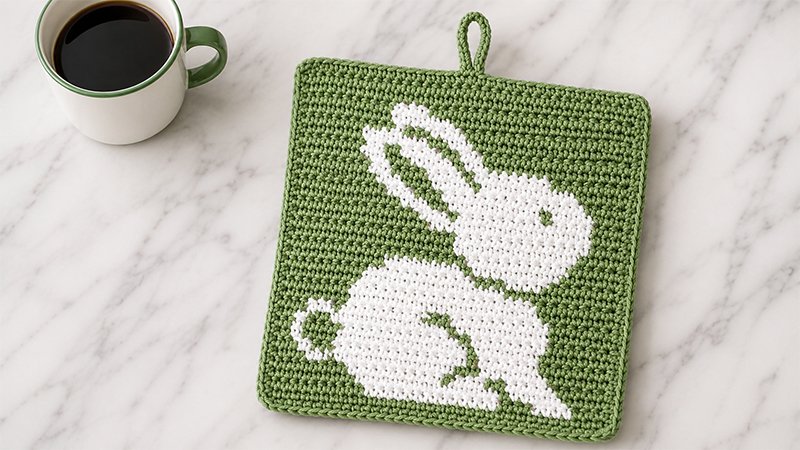 Crochet Easter Bunny Potholder
