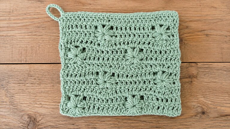 Crochet Flower Field Washcloth