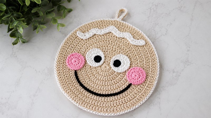 Crochet Gingerbread Man Potholder