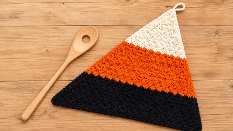 Crochet Halloween Candy Corn Dishcloth