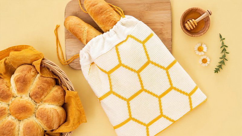 Crochet Honeycomb Bread Bag