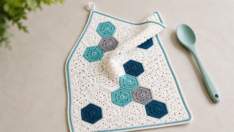 Crochet Honeycomb Kitchen Towel