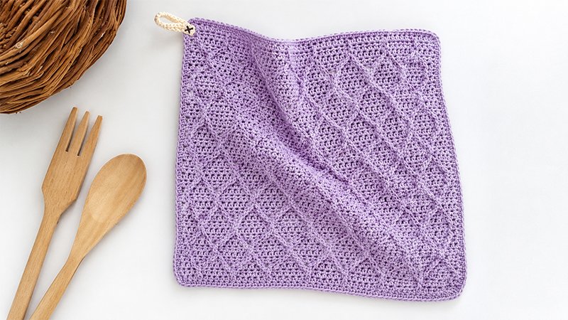 Crochet Honeycomb Textured Dishcloth