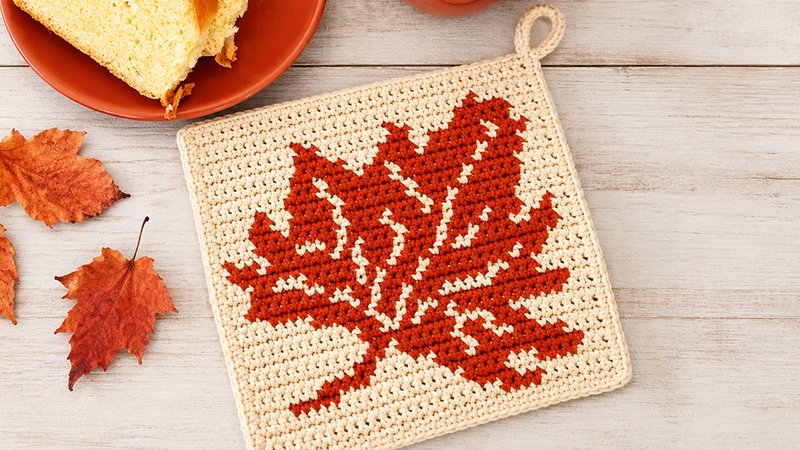 Crochet Maple Leaf Potholder