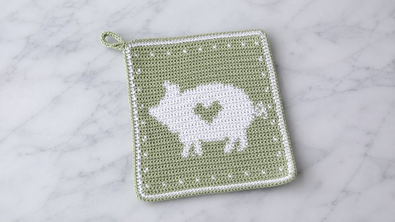 Crochet Pig Potholder