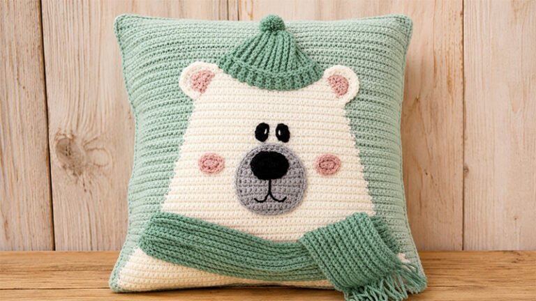 Crochet Polar Bear Pillow