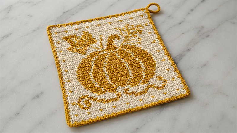 Crochet Pumpkin Potholder