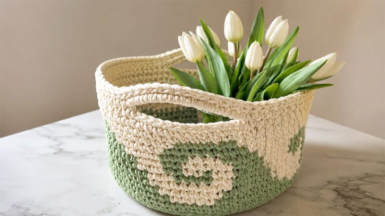 Crochet Sea Waves Basket