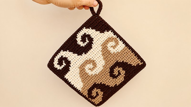 Crochet Sea Waves Potholder