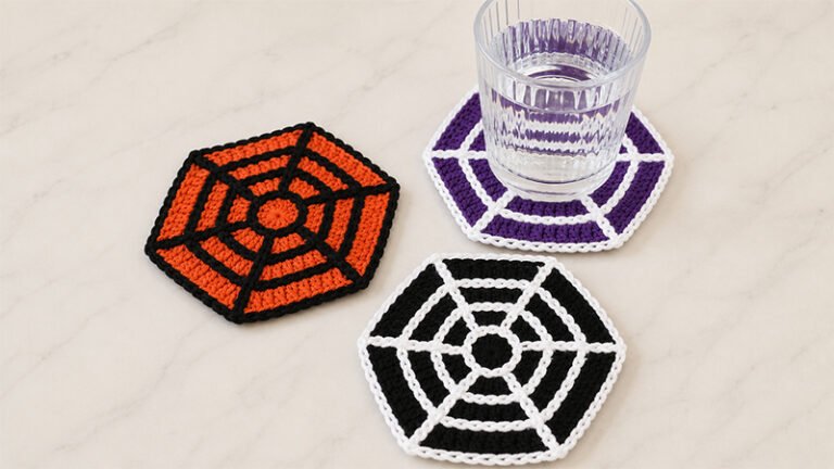 Crochet Spiderweb Halloween Coasters