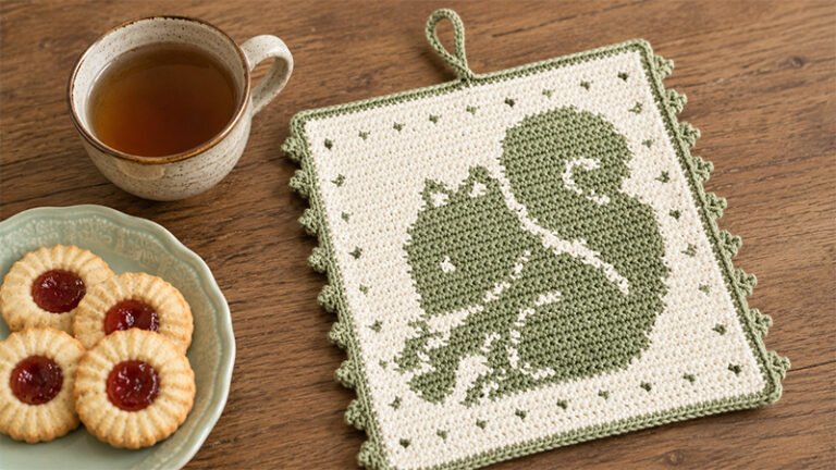Crochet Squirrel Potholder