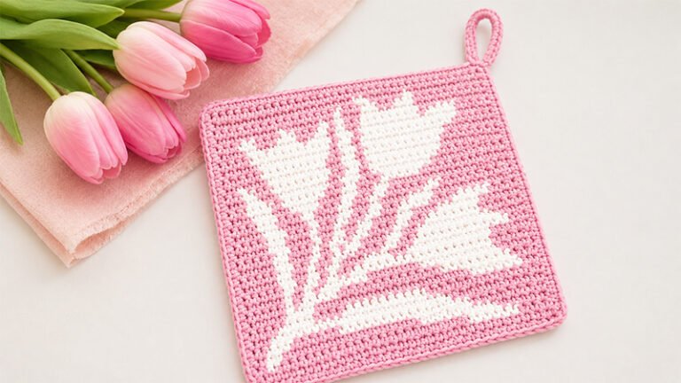 Crochet Tulips Potholder