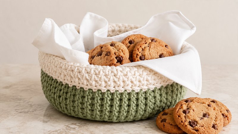 Hexagon Bread Basket with Cotton Rope